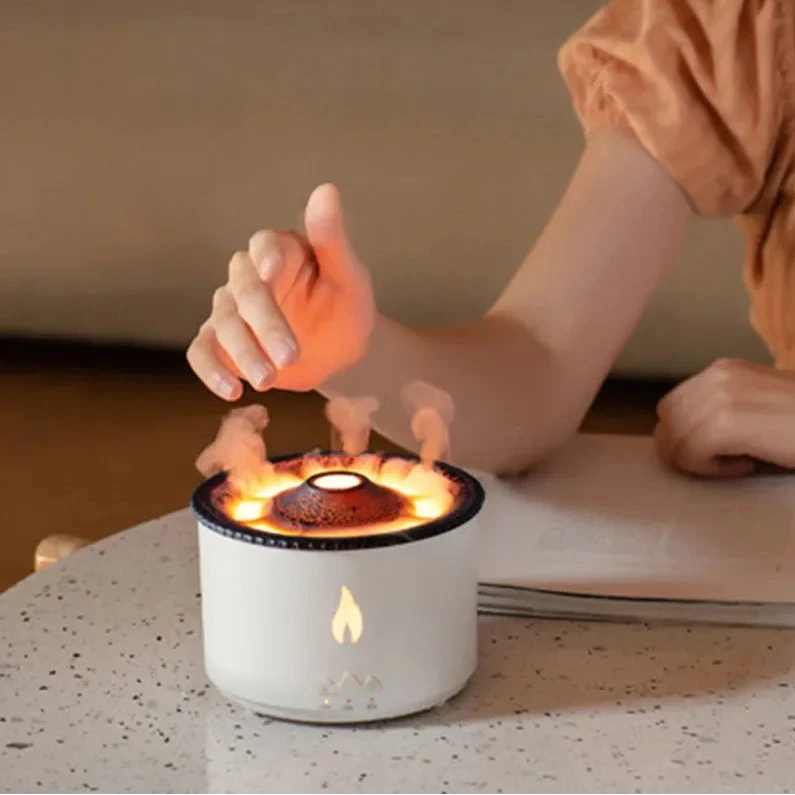 Luftbefeuchter Elektrischer Aroma-Diffusor für ätherische Öle mit Flammenlampe