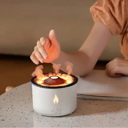 Luftbefeuchter Elektrischer Aroma-Diffusor für ätherische Öle mit Flammenlampe